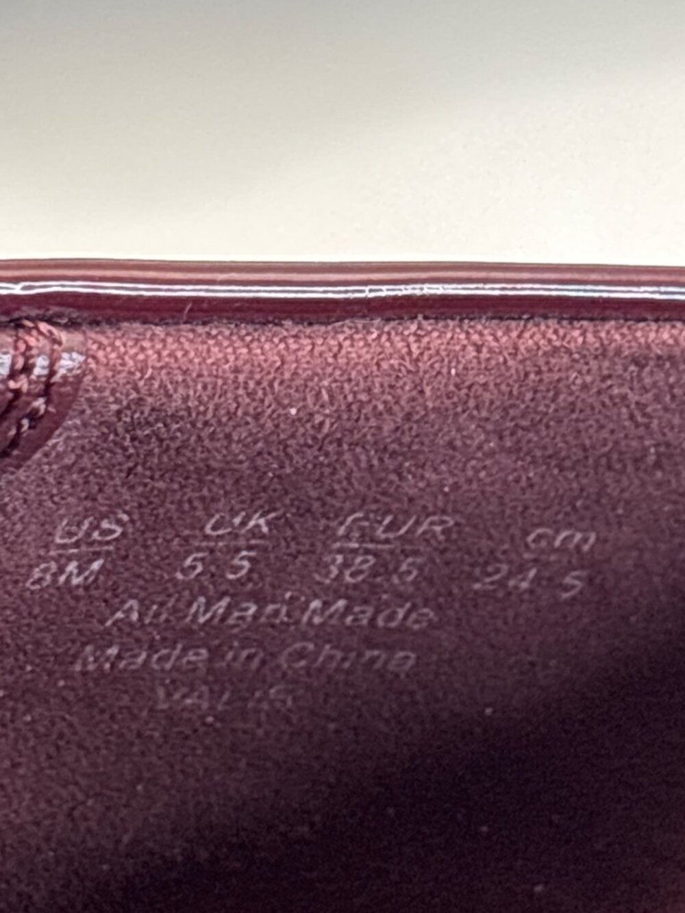 Franco Sarto Valie Mary Jane Flat Square Toe Shoe Patent Burgundy Size 8 - Picture 7 of 7